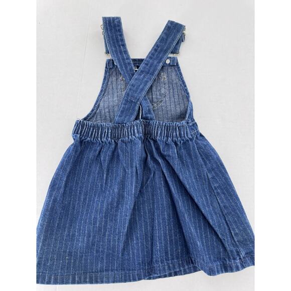Vtg 90’s Oshkosh Overall Dress Girls Sz 3T Bib Denim Striped NEW - Picture 5 of 11